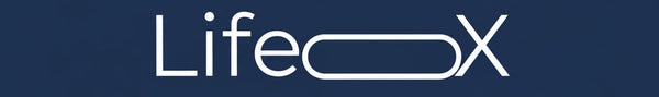 LifeX logo on a dark blue background